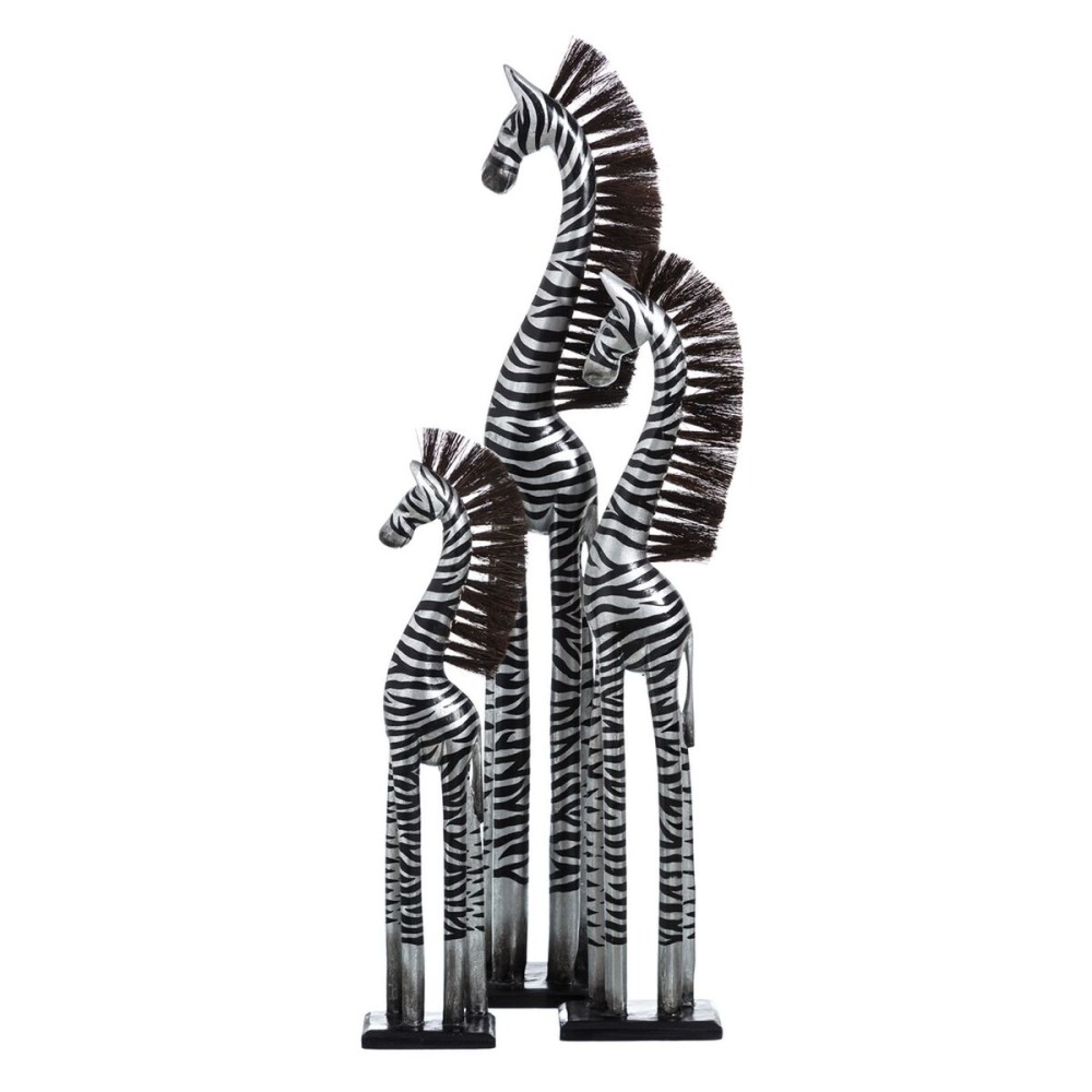 Decorative Figure Black Silver Wood 19 X 12 X 100 CM