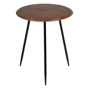 Table d'appoint LAGOM Noir Beige Fer Bois d'hévéa 50 x 50 x 60 cm