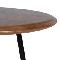 Side table LAGOM Black Beige Iron Rubber wood 50 x 50 x 60 cm