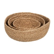 Decorative basket Natural Fibre 34 x 34 x 11 cm (3 Units)