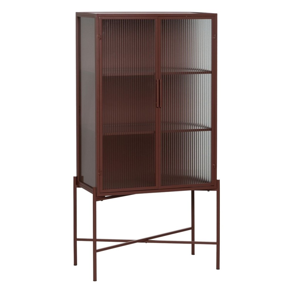 Display Cabinet With Double Glass Doors Tile Crystal Iron 52 x 33 x 90 cm