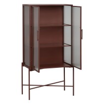 Display Cabinet With Double Glass Doors Tile Crystal Iron 52 x 33 x 90 cm