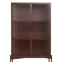 Display Cabinet With Double Glass Doors Tile Crystal Iron 52 x 33 x 90 cm