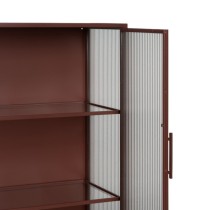 Display Cabinet With Double Glass Doors Tile Crystal Iron 52 x 33 x 90 cm