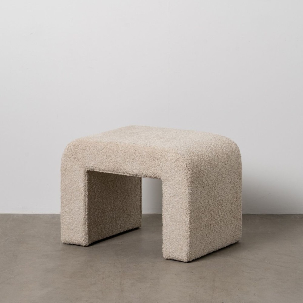 Pouf Beige Polyester 67 X 48 X 47 CM