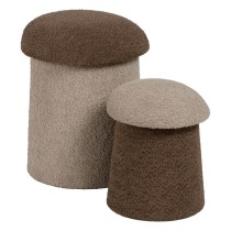 Pouffe Brown Beige MDF Wood 40 x 40 x 48 cm (2 Units)