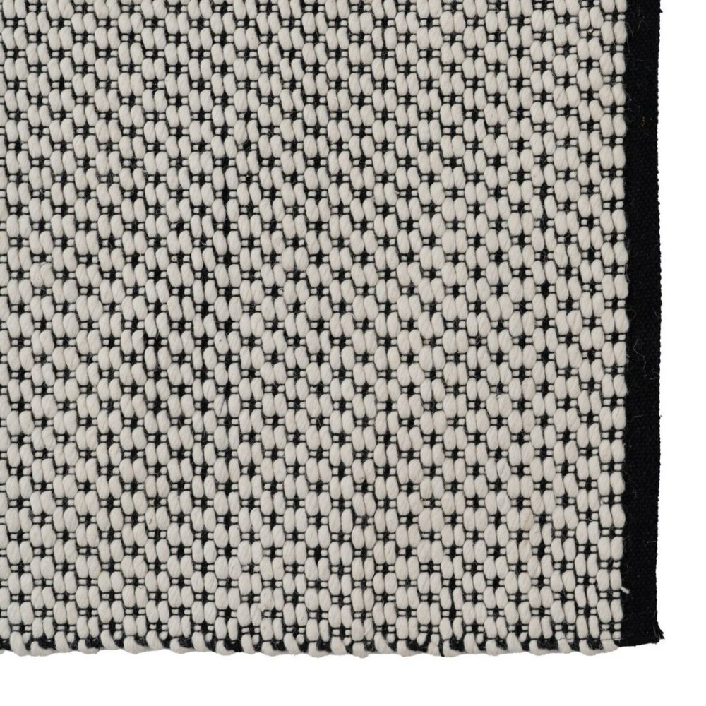 Carpet White Black 80 x 150 x 1 cm