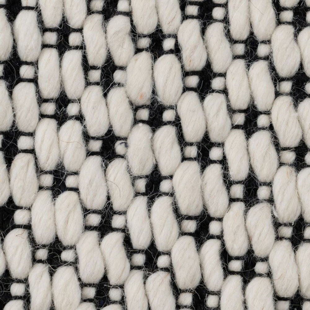 Carpet White Black 80 x 150 x 1 cm