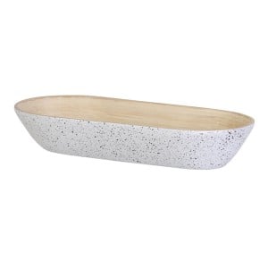 Tray White Natural Bamboo 40 x 18 x 7 cm