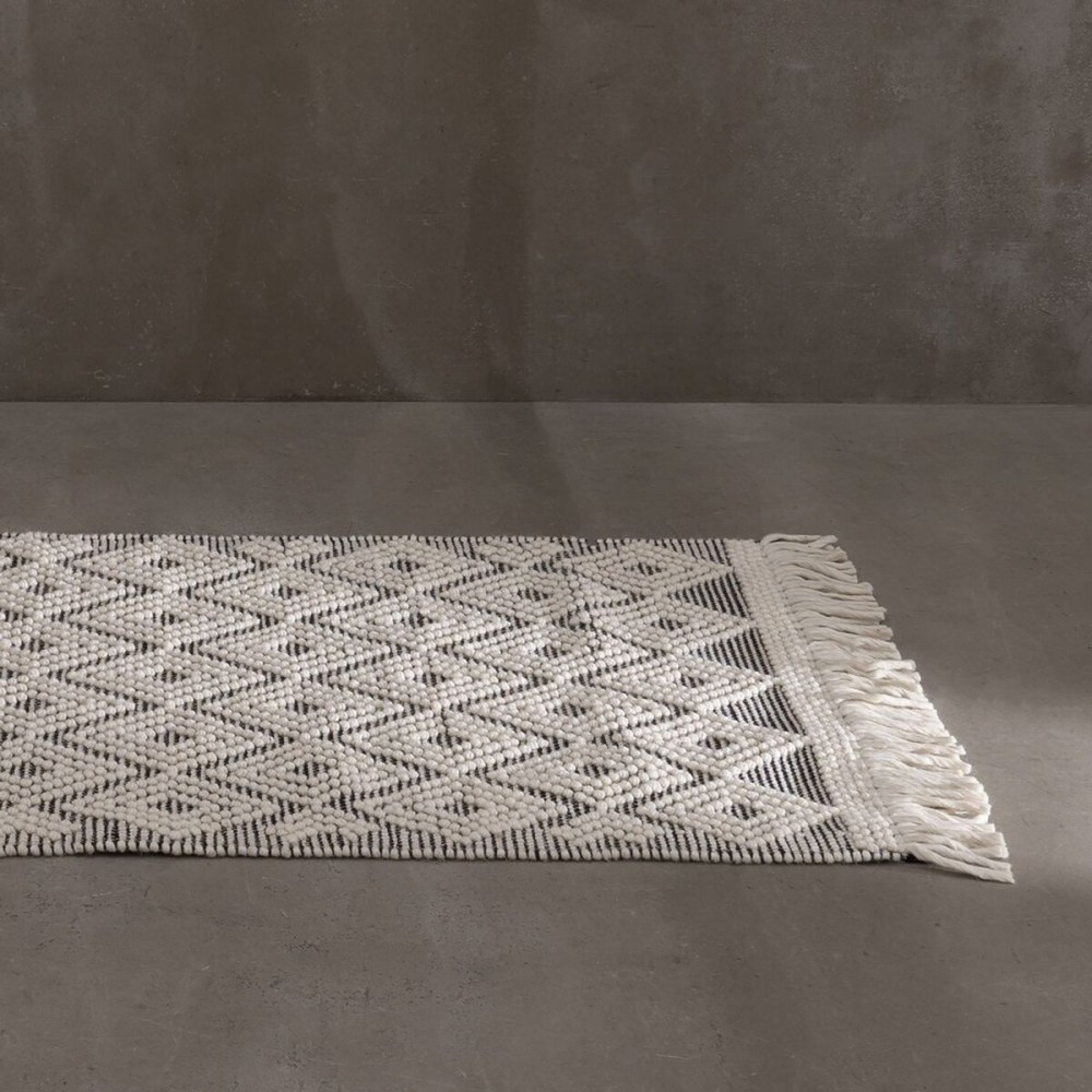 Carpet White Black 80 x 150 x 1 cm