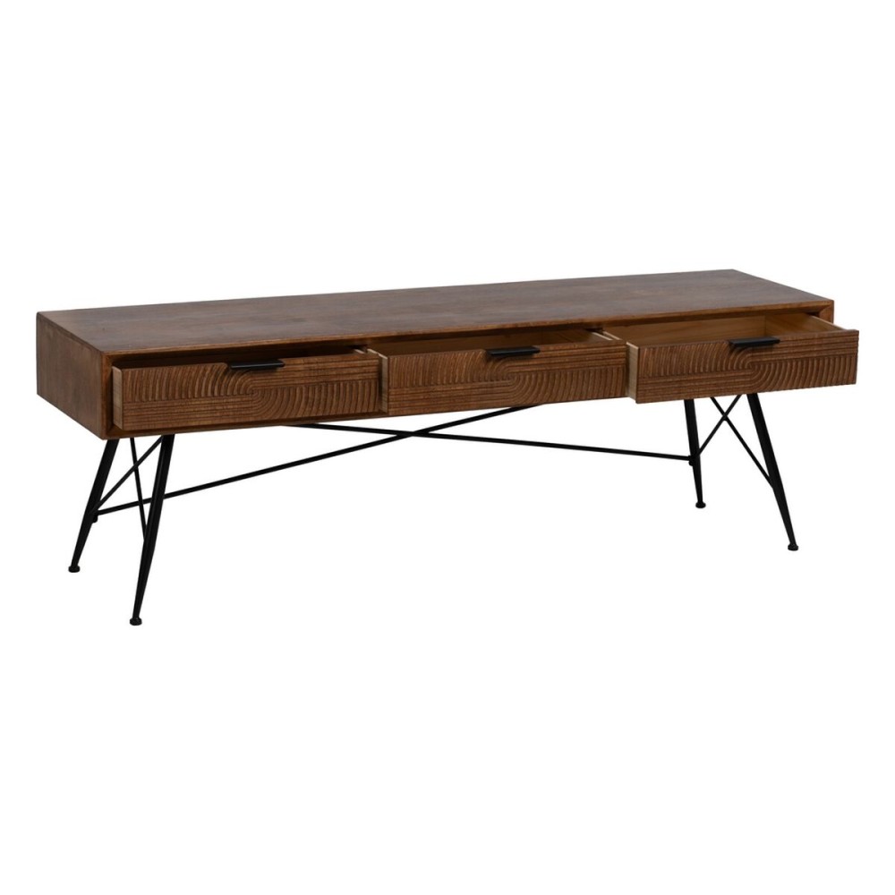 Centre Table LAGOM Black Natural Iron Rubber wood 150 x 40 x 50 cm