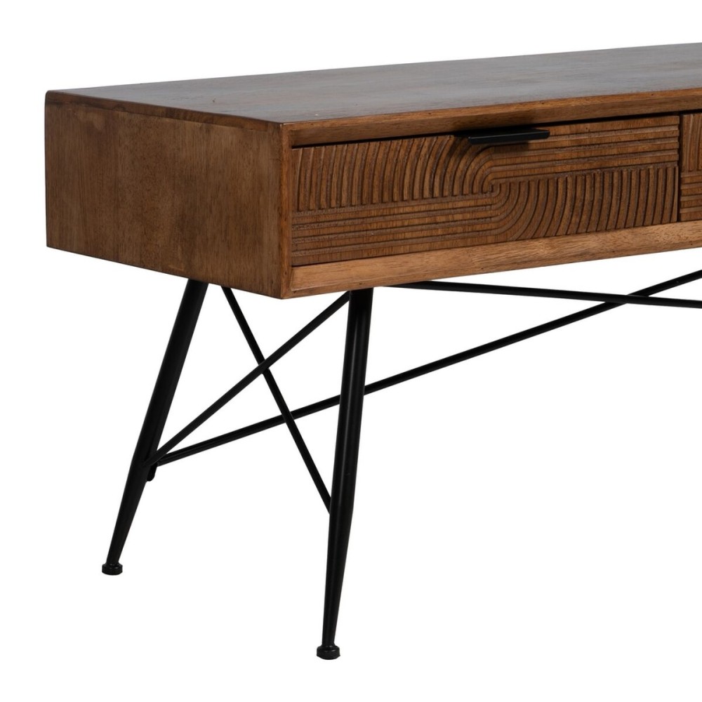 Centre Table LAGOM Black Natural Iron Rubber wood 150 x 40 x 50 cm