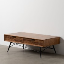 Centre Table LAGOM Black Natural Iron Rubber wood 120 x 60 x 40 cm