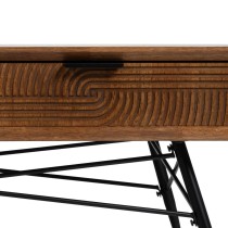 Centre Table LAGOM Black Natural Iron Rubber wood 120 x 60 x 40 cm