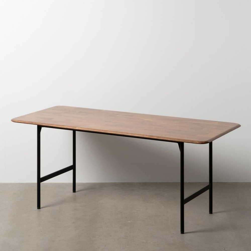 Dining Table LAGOM Black Natural Iron Rubber wood 180 x 80 x 76 cm