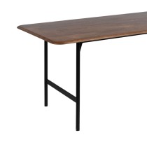 Dining Table LAGOM Black Natural Iron Rubber wood 180 x 80 x 76 cm