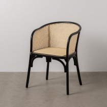 Chaise de Salle à Manger Noir Naturel 56 X 58 X 77 CM