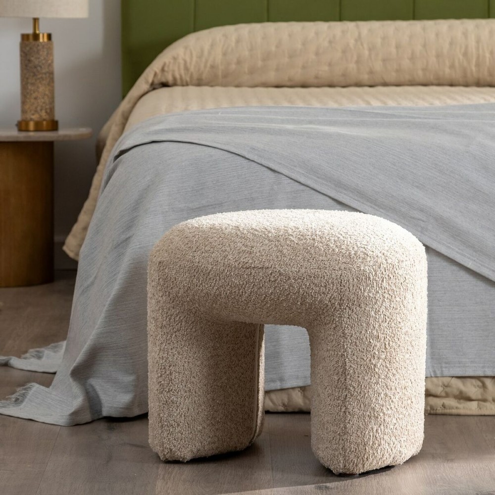 Pouffe Beige Polyester 46 X 44 X 41 CM