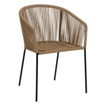 Dining Chair Black Natural Steel 55 X 54 X 79 CM