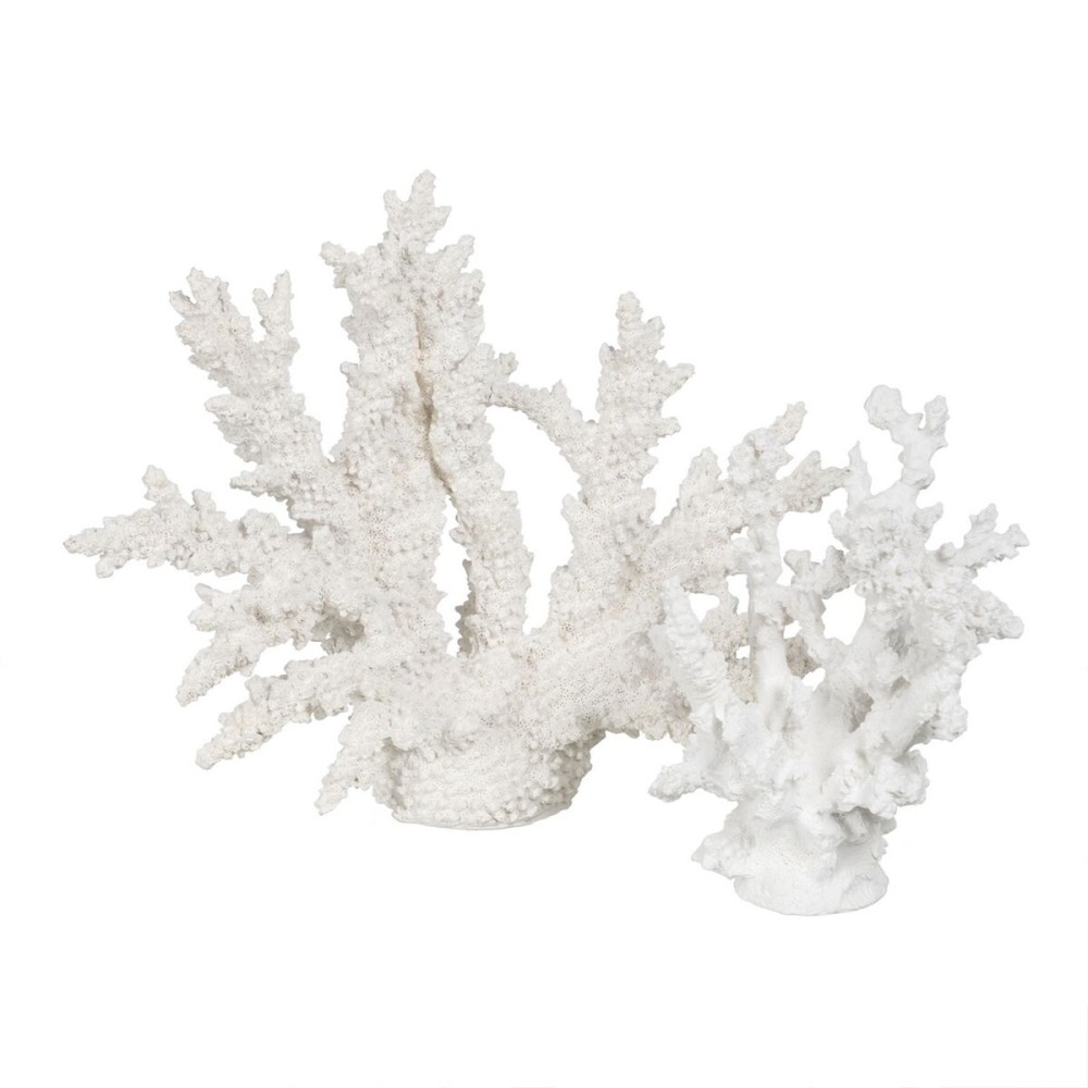 Decorative Figure White Resin Coral 17 x 17 x 20 cm