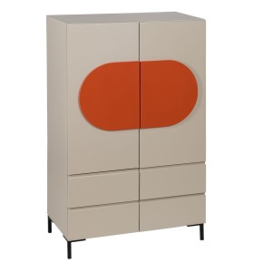 Sideboard NECTO Orange Taupe Iron MDF Wood 75 x 41,8 x 123 cm