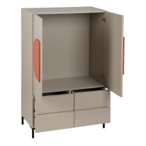 Buffet NECTO Orange Taupe Fer Bois MDF 75 x 41,8 x 123 cm