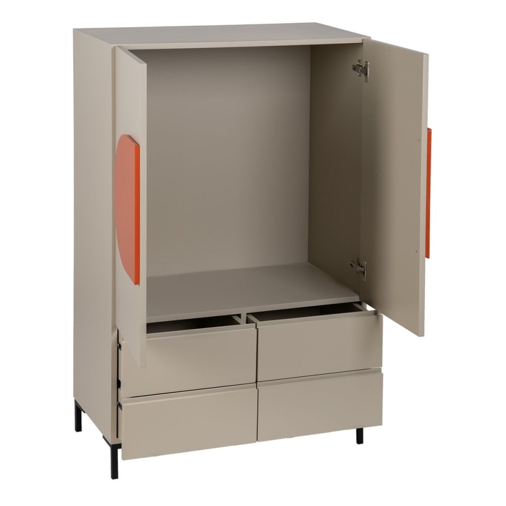 Buffet NECTO Orange Taupe Fer Bois MDF 75 x 41,8 x 123 cm