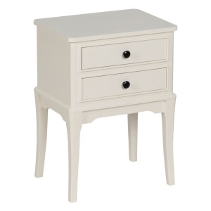 Table de Nuit Blanc Bois de pin Bois MDF 43 X 33 X 60 CM