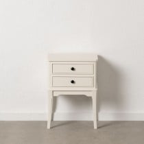 Table de Nuit Blanc Bois de pin Bois MDF 43 X 33 X 60 CM