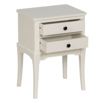 Table de Nuit Blanc Bois de pin Bois MDF 43 X 33 X 60 CM