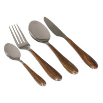 Cutlery Brown Silver Stainless steel ABS 19 x 8 x 27 cm 24 Pieces