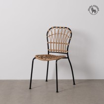 Dining Chair Black Natural Steel 51 X 58 X 87 CM