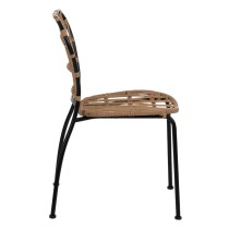 Dining Chair Black Natural Steel 51 X 58 X 87 CM