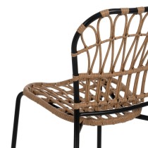 Dining Chair Black Natural Steel 51 X 58 X 87 CM