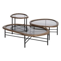 Centre Table Black Natural Crystal Iron Rubber wood 76 x 81 x 38 cm