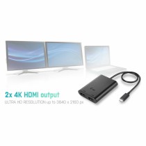 USB-C zu HDMI-Kabel i-Tec C31DUAL Schwarz 4K Ultra HD