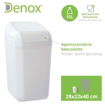 Papierkorb Denox Weiß 15 L (28 x 22 x 40 cm)