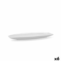 Kochschüssel Quid Gastro Weiß aus Keramik 35,5 x 15,8 x 2,8 cm (6 Stück) (Pack 6x)