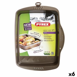 rechteckige Backform Pyrex Asimetria Schwarz Metall 35 x 27 cm rechteckig (6 Stück)