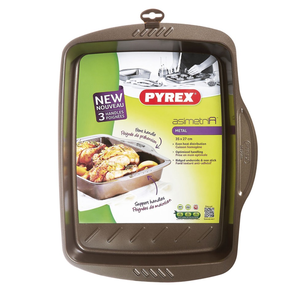 rechteckige Backform Pyrex Asimetria Schwarz Metall 35 x 27 cm rechteckig (6 Stück)