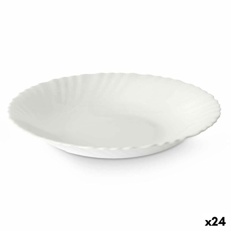 Assiette creuse Blanc verre 21,5 x 3 x 21,5 cm (24 Unités)