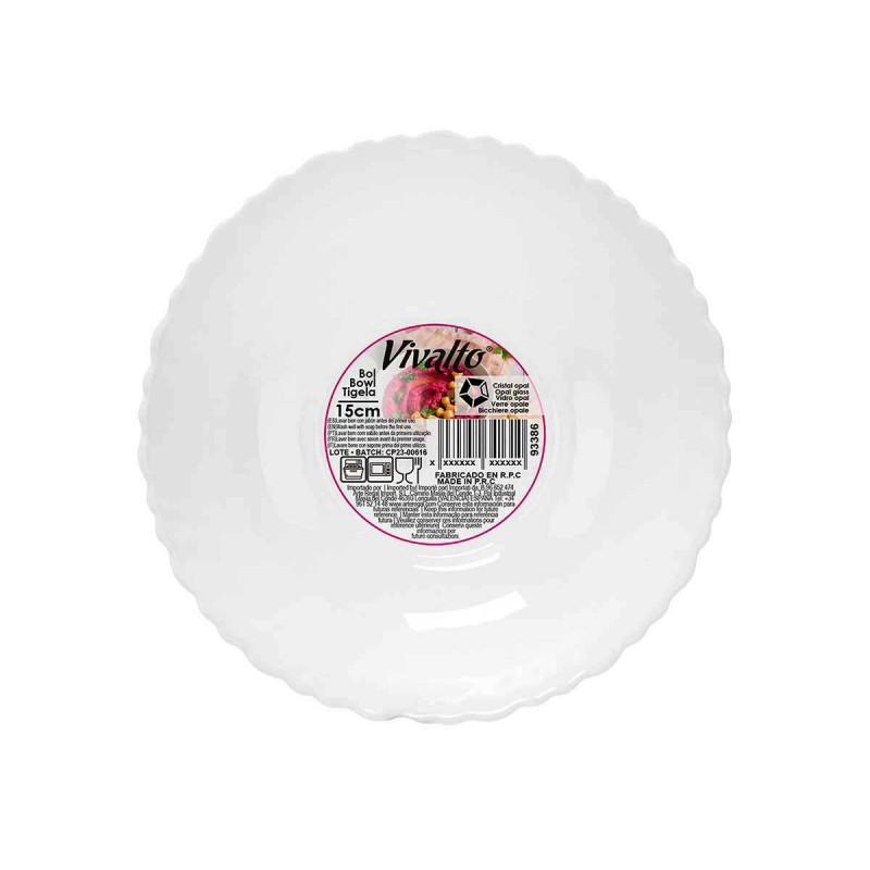 Bol Vivalto LSLW-60 Blanc Verre opalin 15,5 x 5 x 15,5 cm (36 Unités)