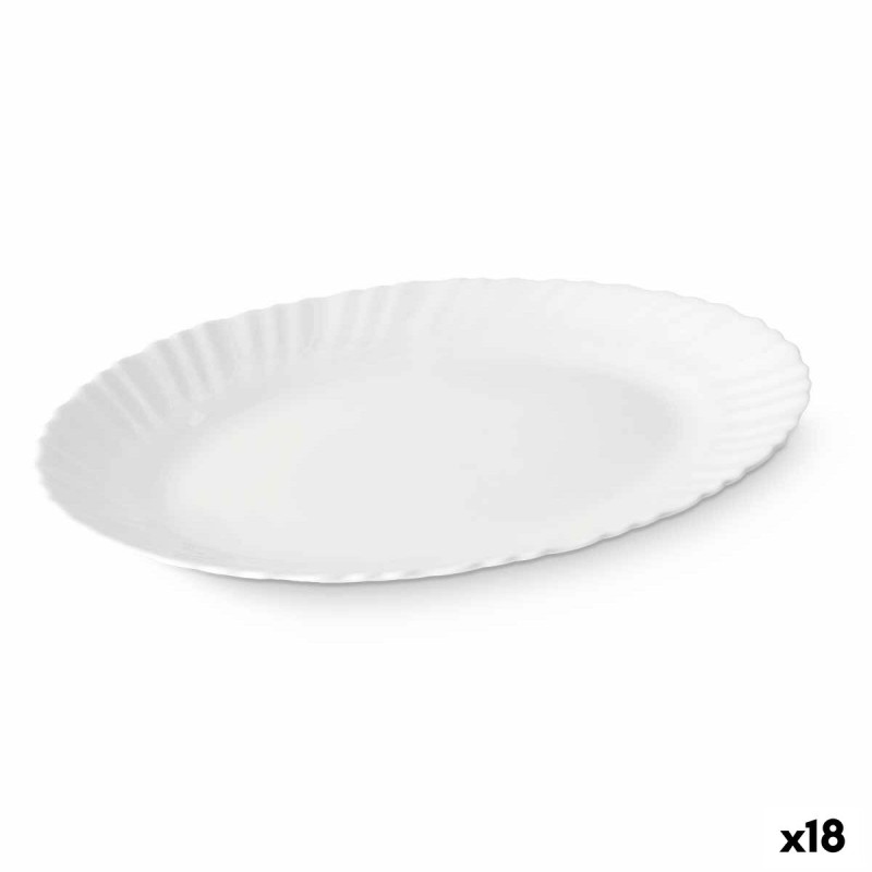 Plat à Gratin Vivalto LXYP-135 Blanc Verre opalin 34 x 2,5 x 25 cm (18 Unités)