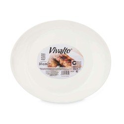 Assiette plate Vivalto LYBP-120 Blanc Verre opalin 30,5 x 3 x 26 cm (18 Unités)