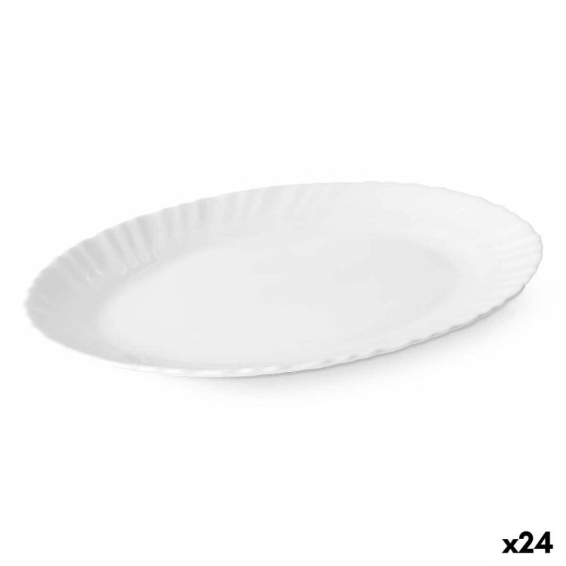 Plat à Gratin Blanc verre 30,5 x 2,5 x 23,5 cm (24 Unités)