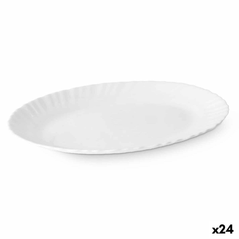 Plat à Gratin Blanc verre 25 x 2 x 19 cm (24 Unités)