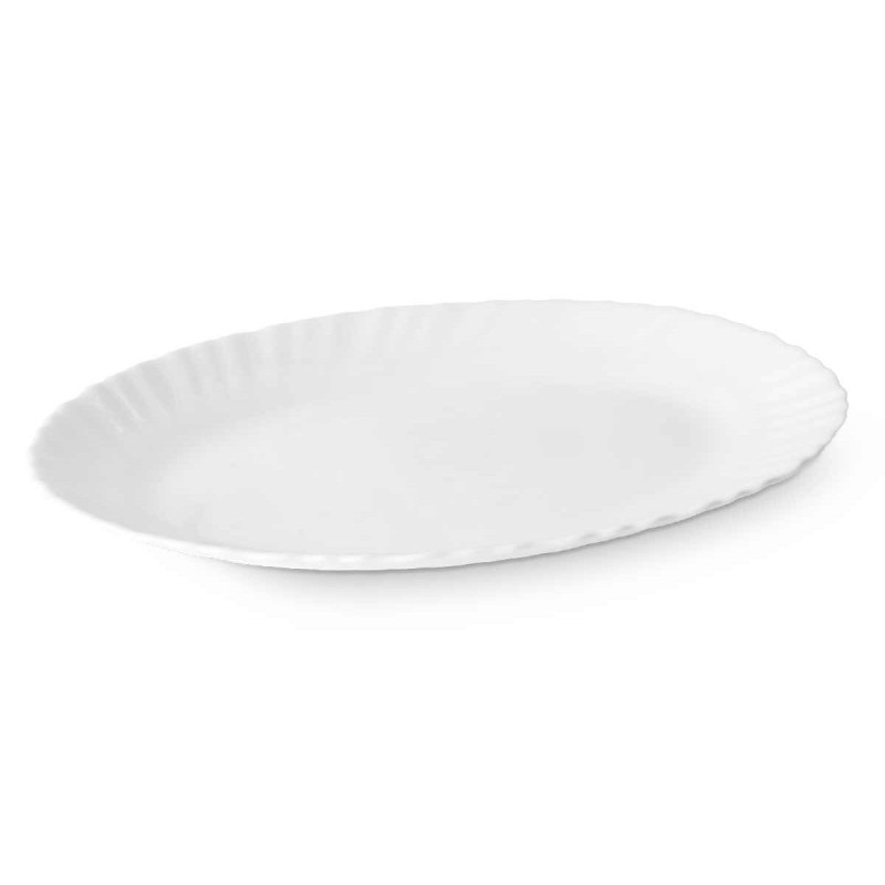 Serving Platter Vivalto LXYP-100 White Opaline glass 25 x 2 x 19 cm (24 Units)