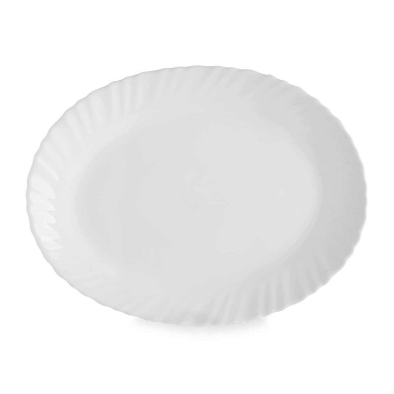 Serving Platter Vivalto LXYP-100 White Opaline glass 25 x 2 x 19 cm (24 Units)