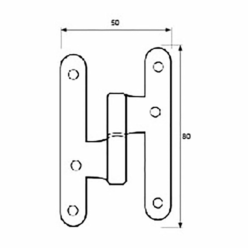 Scharnier EDM 85483 PN07 Edelstahl 100 x 58 mm Links