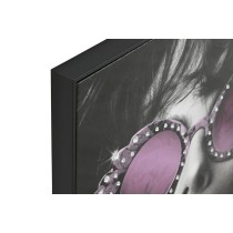 Painting Home ESPRIT Black Lilac chica Lacquered 60 x 3,5 x 80 cm (2 Units)